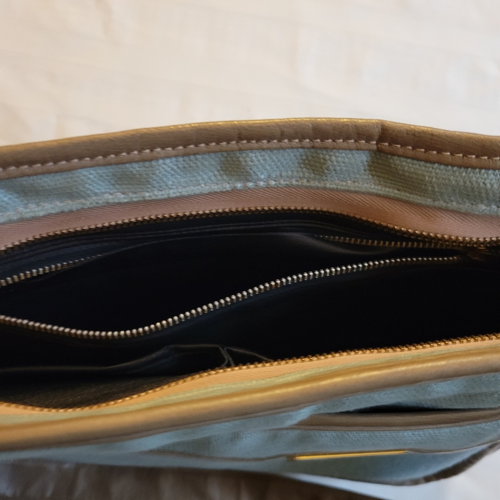 Vintage Mary Ann Rosenfeld Women's Blue and Brown Handbag Purse - Picture 8 of 14